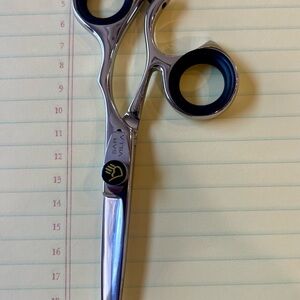 Men and Woman Haircutting Shears - Silver with Black Inserts